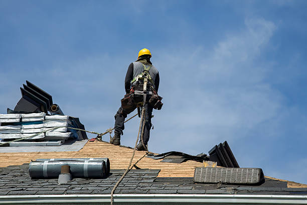 Professional Gutter Installation technician working in Versailles, MO